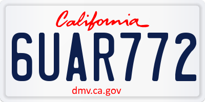 CA license plate 6UAR772