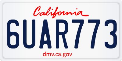 CA license plate 6UAR773