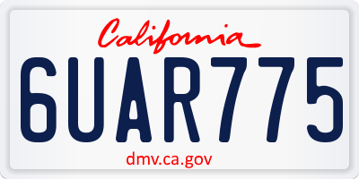 CA license plate 6UAR775