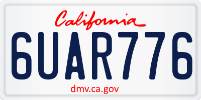 CA license plate 6UAR776