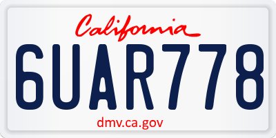 CA license plate 6UAR778