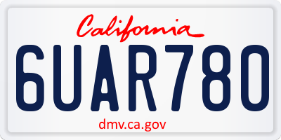 CA license plate 6UAR780