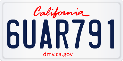 CA license plate 6UAR791