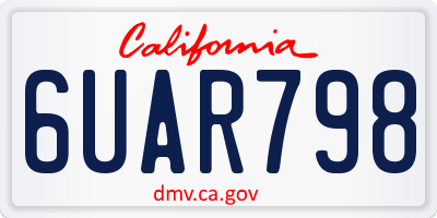 CA license plate 6UAR798