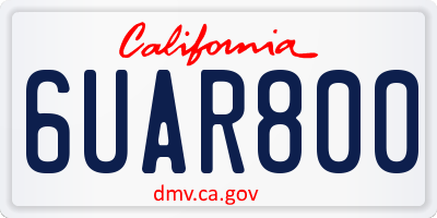 CA license plate 6UAR800