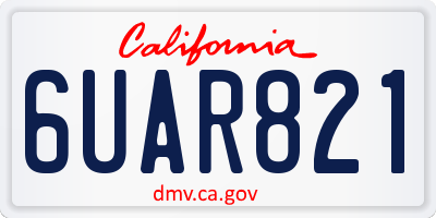 CA license plate 6UAR821