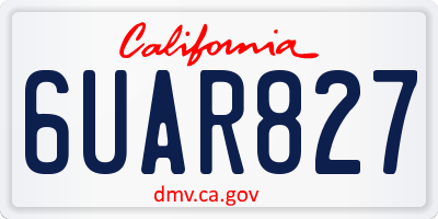 CA license plate 6UAR827