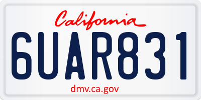 CA license plate 6UAR831