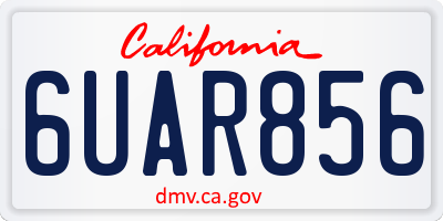CA license plate 6UAR856