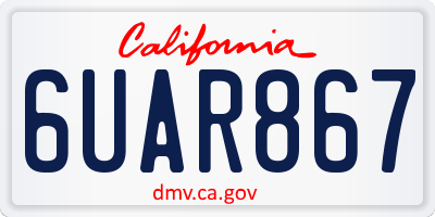 CA license plate 6UAR867