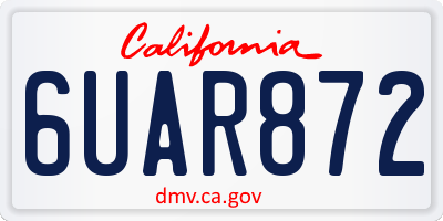 CA license plate 6UAR872