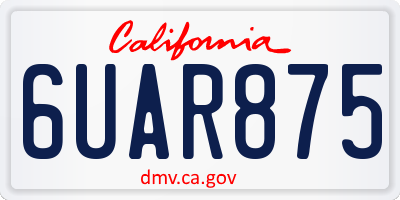 CA license plate 6UAR875