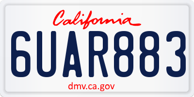 CA license plate 6UAR883