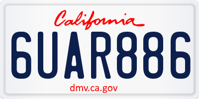 CA license plate 6UAR886