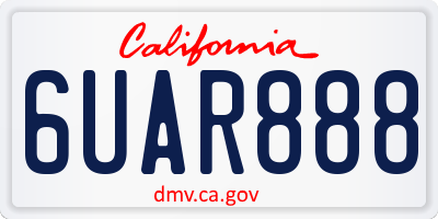 CA license plate 6UAR888