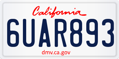 CA license plate 6UAR893