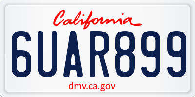 CA license plate 6UAR899