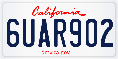 CA license plate 6UAR902
