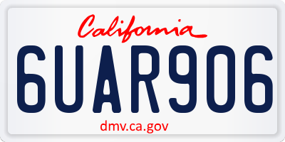 CA license plate 6UAR906
