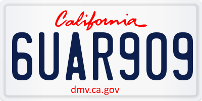 CA license plate 6UAR909