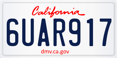 CA license plate 6UAR917