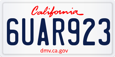 CA license plate 6UAR923