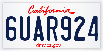 CA license plate 6UAR924