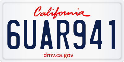 CA license plate 6UAR941