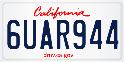 CA license plate 6UAR944