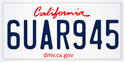 CA license plate 6UAR945