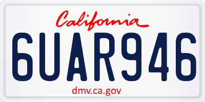 CA license plate 6UAR946