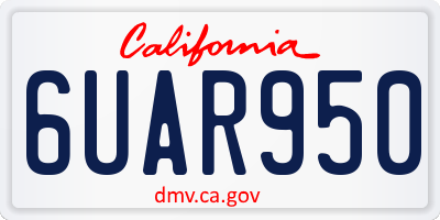 CA license plate 6UAR950