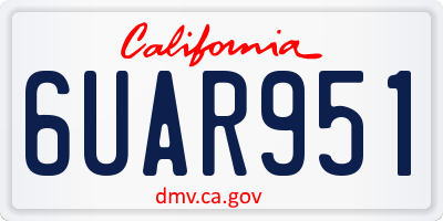CA license plate 6UAR951