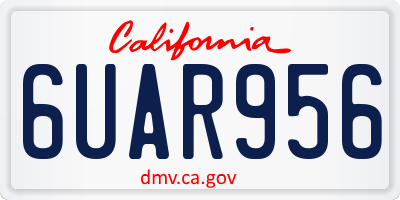 CA license plate 6UAR956
