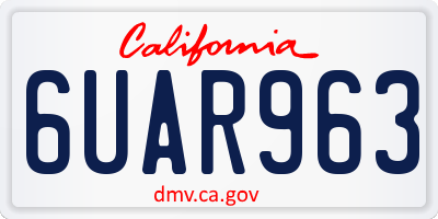 CA license plate 6UAR963