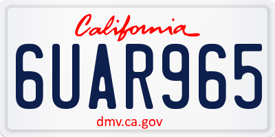 CA license plate 6UAR965