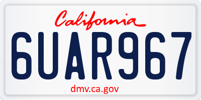CA license plate 6UAR967