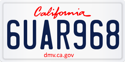CA license plate 6UAR968