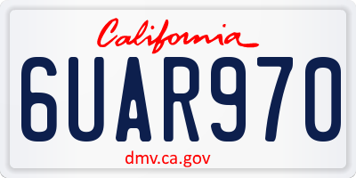 CA license plate 6UAR970