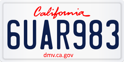 CA license plate 6UAR983