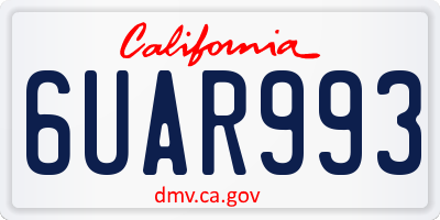 CA license plate 6UAR993