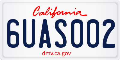 CA license plate 6UAS002