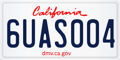 CA license plate 6UAS004