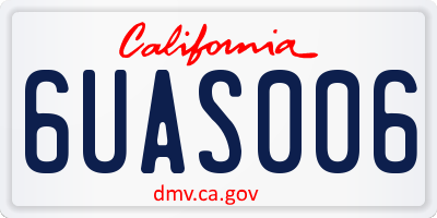 CA license plate 6UAS006