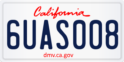 CA license plate 6UAS008