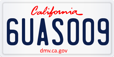 CA license plate 6UAS009