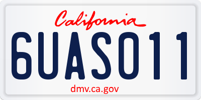 CA license plate 6UAS011