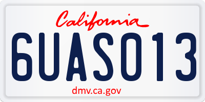 CA license plate 6UAS013