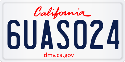 CA license plate 6UAS024
