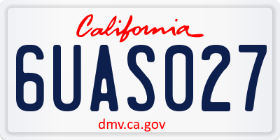 CA license plate 6UAS027